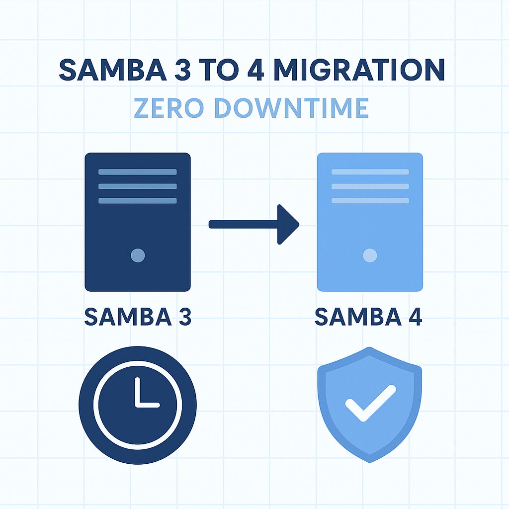 Zero Downtime Samba 3 to 4 Migration for a Banking System